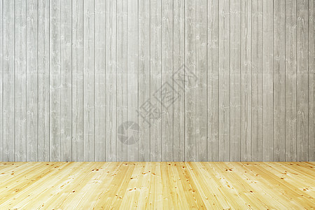 木墙地板的空房间图片