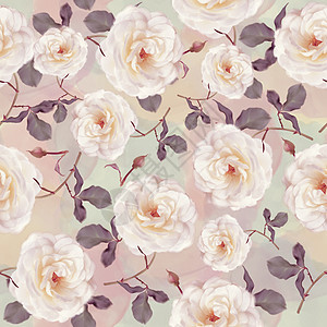 水彩玫瑰的无缝图案无尽的纹理为您的无缝图案的水彩玫瑰图片
