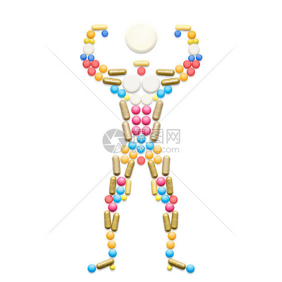 兴奋剂类固醇激素的形状,个摆姿势的肌肉健美图片