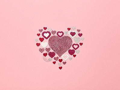 情人节背景粉红色背景上的红心平躺瓦伦丁的天壁纸爱的图片