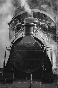 72188650维多利亚时代的蒸汽火车发动机,全汽黑白图片