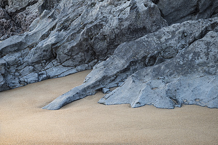 布罗德海文海滩上岩石沙子的亲密景观形象I彭布罗克郡威尔士布罗德海文海滩上岩石沙子的美丽亲密景观形象图片