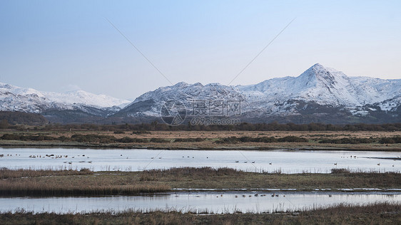 美丽的冬季日出景观形象雪登山奥特雪多尼亚公园雪登山其他山峰的美丽冬季景观形象图片