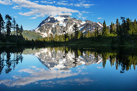 风景图片湖与山树山倒影图片
