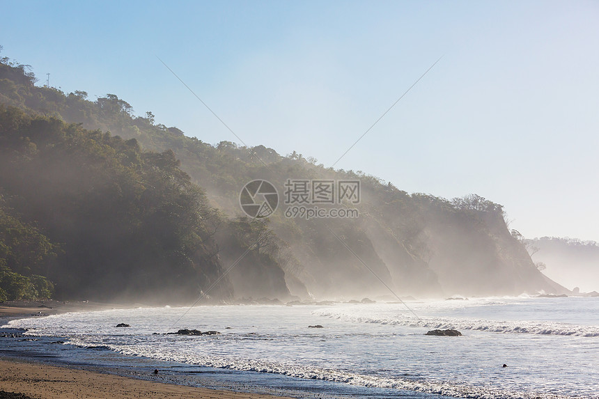 美丽的热带太平洋海岸哥斯达黎加图片