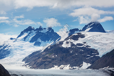 阿拉斯加冰川加大斯图尔特的鲑鱼冰川背景