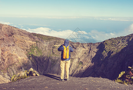 徒步洲的伊拉祖火山哥斯达黎加图片