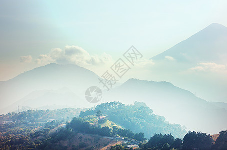 洲危地马拉美丽的火山景观图片