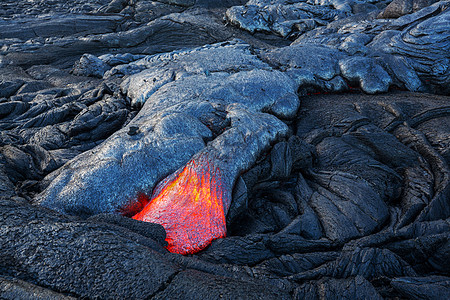 熔岩夏威夷大岛上的熔岩流高清图片