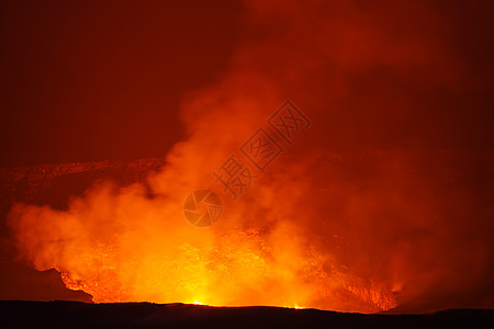 活火山夏威夷大岛上的基拉韦亚活火山图片