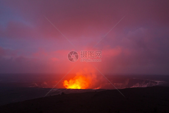 活火山夏威夷大岛上的基拉韦亚活火山图片