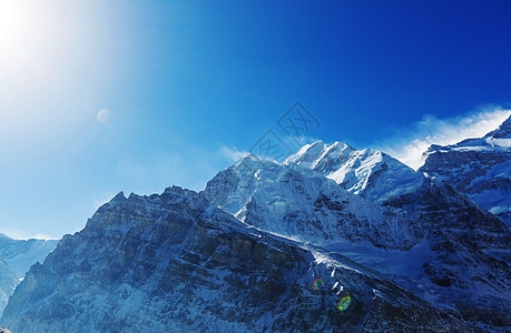 坎肯琼加地区风景优美的山景,坎陈琼加地区,喜马拉雅山,尼泊尔图片