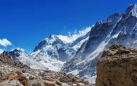 坎肯琼加地区风景优美的山景,坎陈琼加地区,喜马拉雅山,尼泊尔图片
