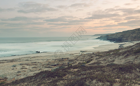 海洋海岸日落后的海洋海岸,Instagram过滤器图片