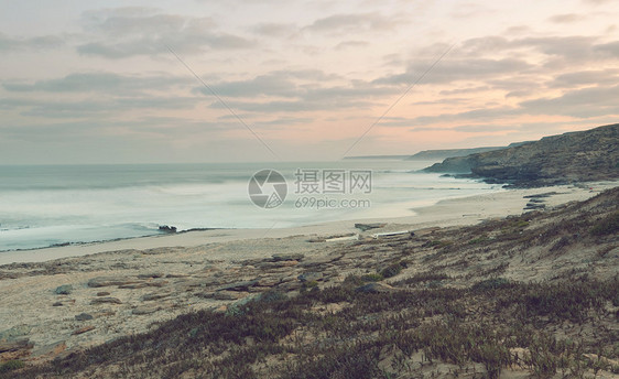 海洋海岸日落后的海洋海岸,Instagram过滤器图片