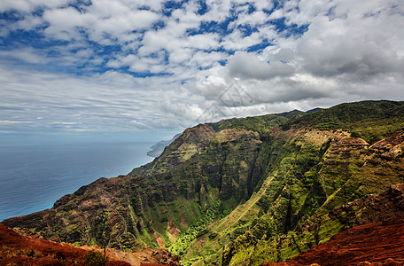 纳帕利徒步旅行夏威夷考艾岛的纳帕利海岸徒步旅行高清图片