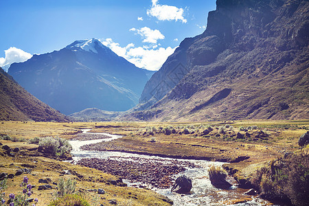 科迪勒拉美丽的山脉景观科迪勒拉胡亚瓦什,秘鲁,南美洲图片