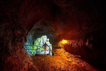 地下管线美国夏威夷大岛上的熔岩管背景