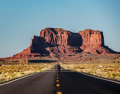 沙漠公路美国亚利桑那州丰碑谷的空景公路背景