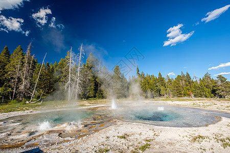 美国怀俄明州黄石公园的温泉图片
