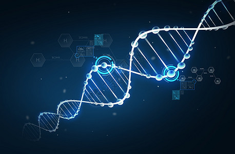 科学,化学,生物学,研究医学DNA分子化学结构与氢化学公式黑暗背景下氢公式的DNA分子结构背景图片