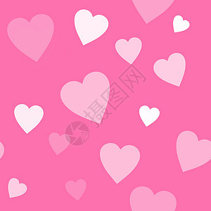 爱情人节无缝粉红色背景与白色的心图片