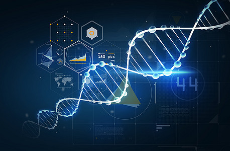 科学,化学,生物学,技术研究DNA分子化学结构与投影黑暗的背景DNA分子结构图片