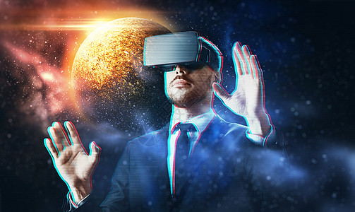 商人虚拟现实企业家未来主义高清图片
