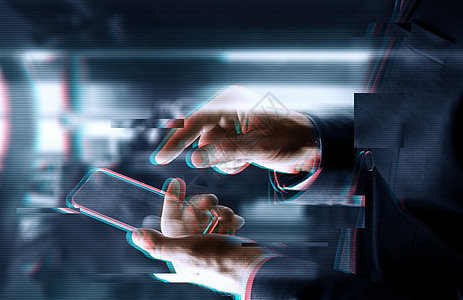 商业,人未来的技术商人的手与透明智能手机抽象的背景用璃智能手机商人用璃智能手机商人图片