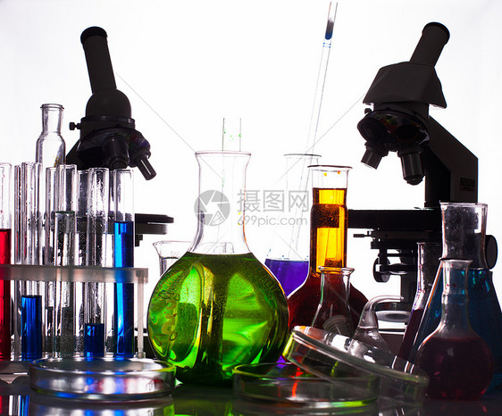 化学设备,各种烧瓶液体光下化学设备研究图片