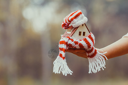 用围巾包裹的房子的布局房子绝缘的房子里很暖图片