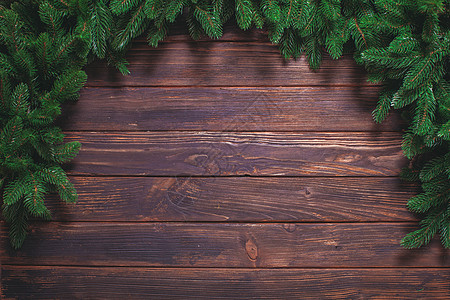 木背景与杉树诞节冷杉背景木制背景,边缘杉树图片