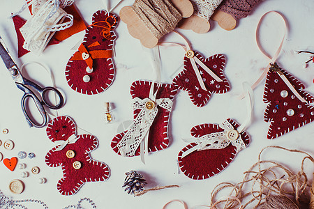 诞节老式装饰波多毡缝制玩具诞毡装饰图片