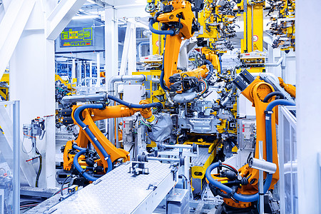 汽车厂的机器人汽车工厂的机器人手臂图片