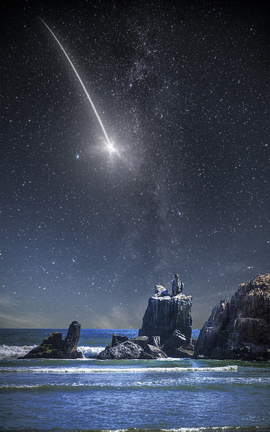 坠落的星星海洋中的岩石秘鲁南美洲