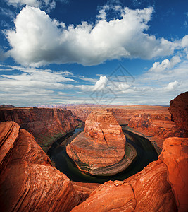 亚利桑那州北部科罗拉多河著名的马蹄形弯道图片