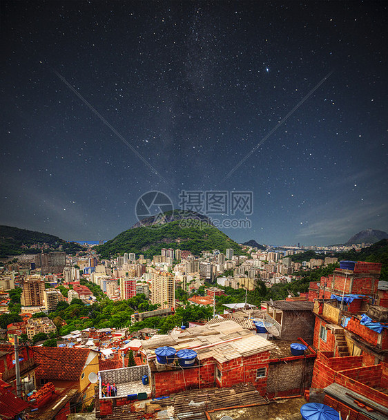 贫民窟的夜晚里约热内卢贫民窟晚上图片