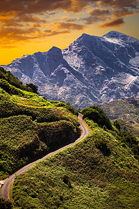 路牙西牙特内里费的阿纳加山,欧洲风景如画的地方背景