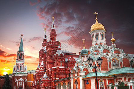 俄罗斯历史博物馆位于莫斯科的红色广场上图片