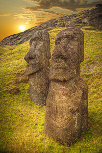 莫伊斯阿胡汤加里基复活节岛,智利复活节岛图片