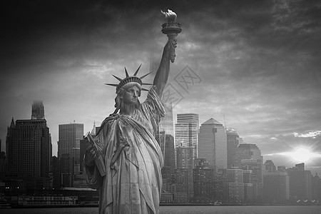 哈德逊自由女神像看的纽约景色来自哈德逊的纽约景色图片