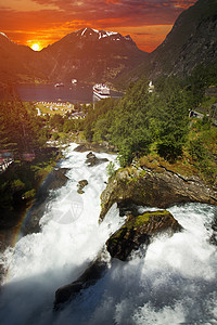 挪威的吉兰格峡湾欧洲北部挪威的吉兰格峡湾图片