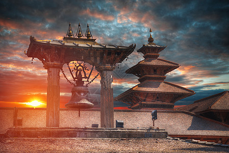 东极宝塔巴克塔普尔座古老的纽瓦城市,位于尼泊尔首都加德满都以东巴克塔普尔背景