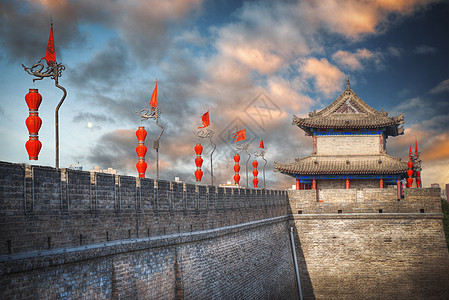 中国老城区西安周围的墙西安墙图片