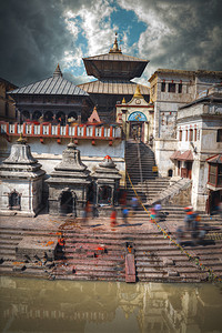 帕舒帕蒂纳特印度教寺庙建筑群,位于巴格马蒂河上,加德满都,尼泊尔帕舒帕蒂纳特印度教寺庙建筑群图片