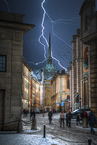 斯德哥尔摩瑞典的首都最大的城市强烈的雷声强烈的闪电斯德哥尔摩首都瑞典图片