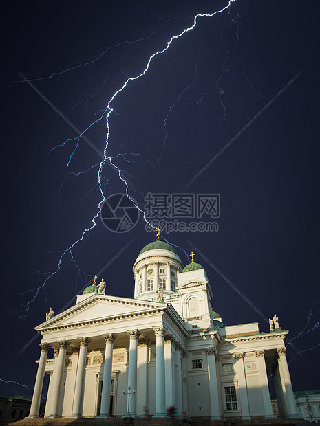 假设大教堂赫尔辛基芬兰北欧强大的雷击赫尔辛基大教堂图片