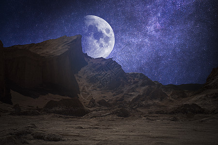 淡水河谷月亮谷靠近佩德罗德阿塔卡马,智利夜空夜晚闪耀山谷月亮谷图片