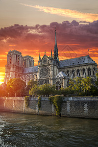 日落母玛利亚法国欧洲巴黎母院图片