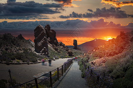 泰德公园著名的神岩手指特纳里夫岛加那利,西牙著名的神岩手指图片